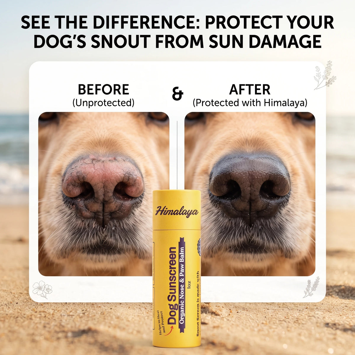Natural Dog Sunscreen Stick Private Label OEM Gentle Non Irritating Pet Sun Protection Stick Portable UV Shield for Puppies