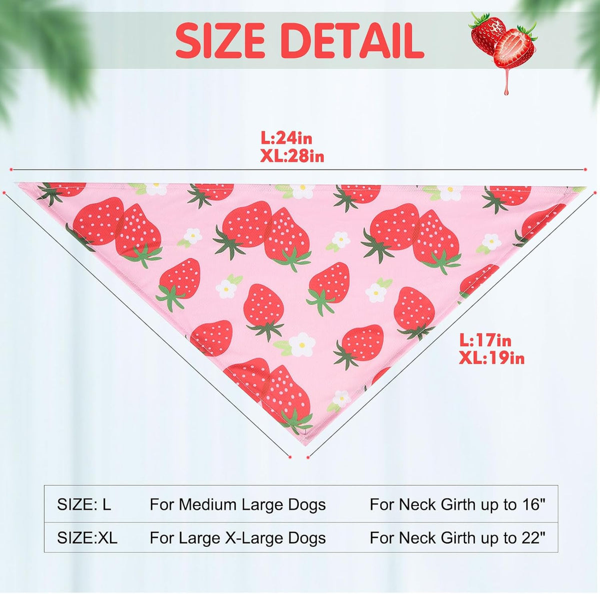 Dog Cooling Bandana - 4 Pack Hawaiian Dog Bandanas, Summer Triangle Scarfs Bibs, Chill Out Cool Pet Bandana Neck Cooler with Cute Fruits Pattern for Puppy Small Medium Large Dogs, Large