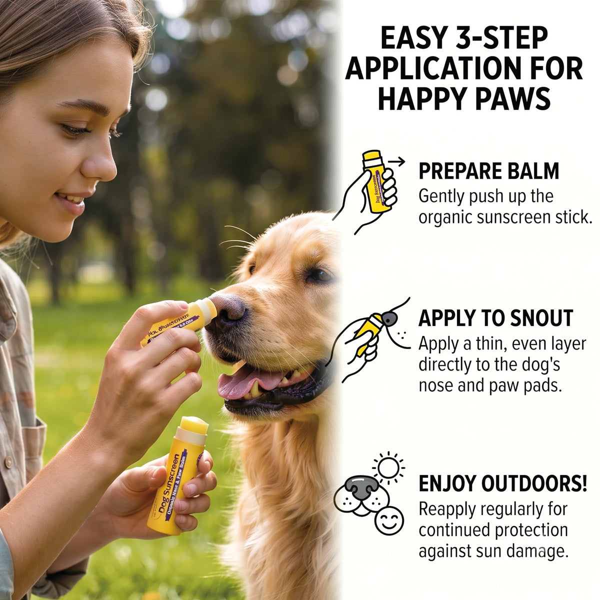 Natural Dog Sunscreen Stick Private Label OEM Gentle Non Irritating Pet Sun Protection Stick Portable UV Shield for Puppies